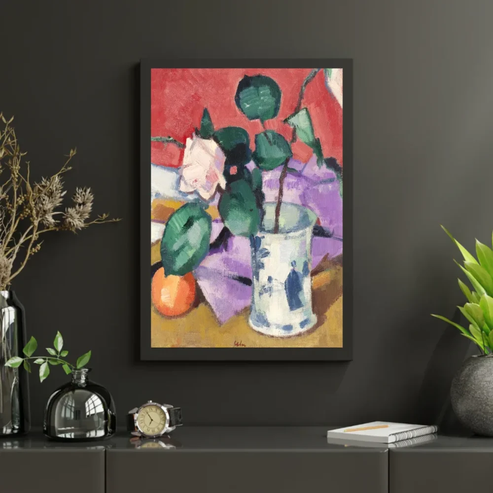 Pintar por números Rosas rosas en un jarrón chino – foto 3