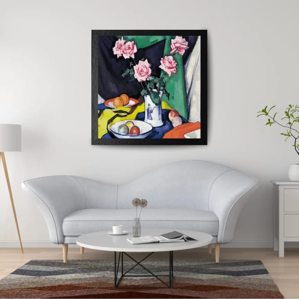 Pintar por números Rosas rosas en un jarrón japonés – foto 2