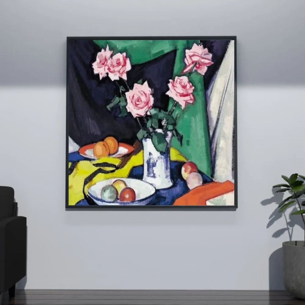 Pintar por números Rosas rosas en un jarrón japonés – foto 4