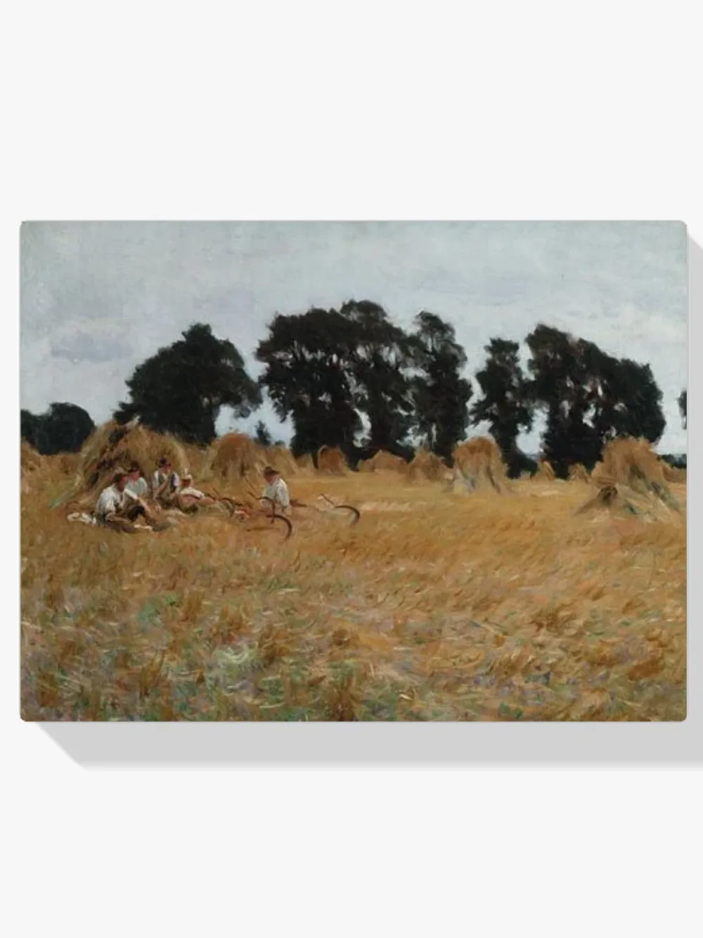 Pintar por números Segadores descansando en un trigal