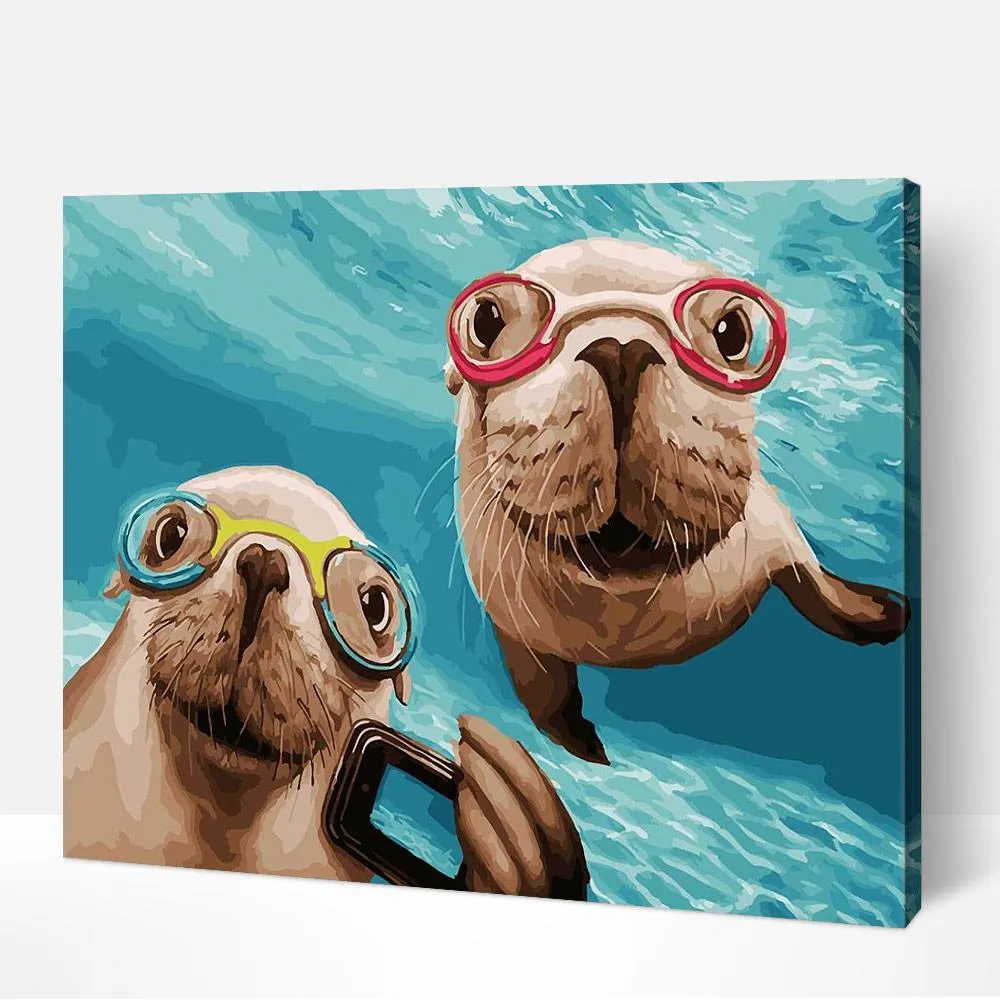 Pintar por números Selfi bajo el agua