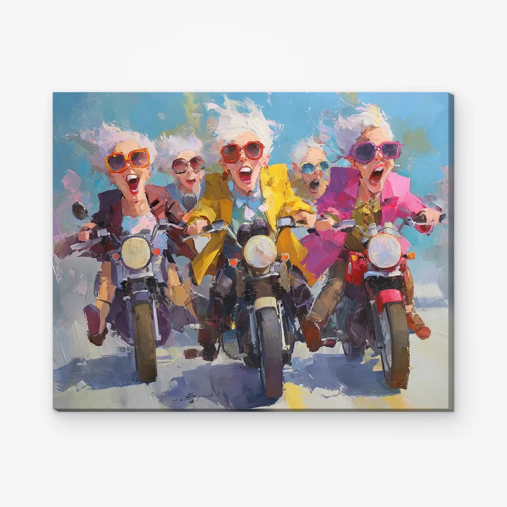 Pintar por Números - Señoras alegres en moto
