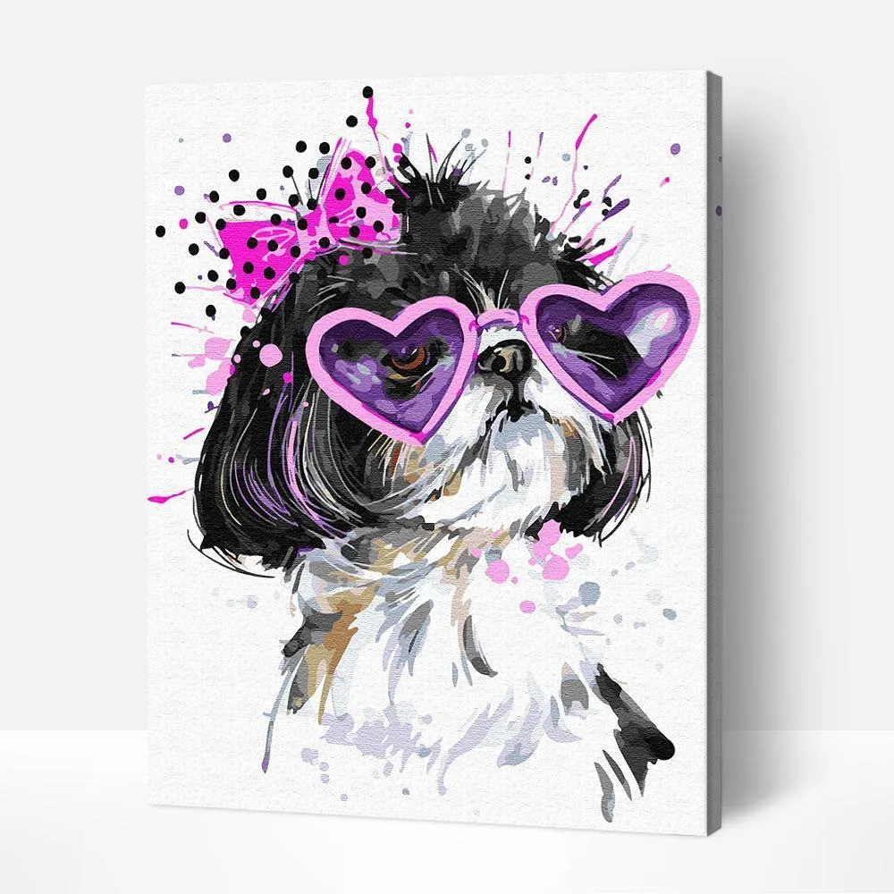 Pintar por números Señorita shih tzu