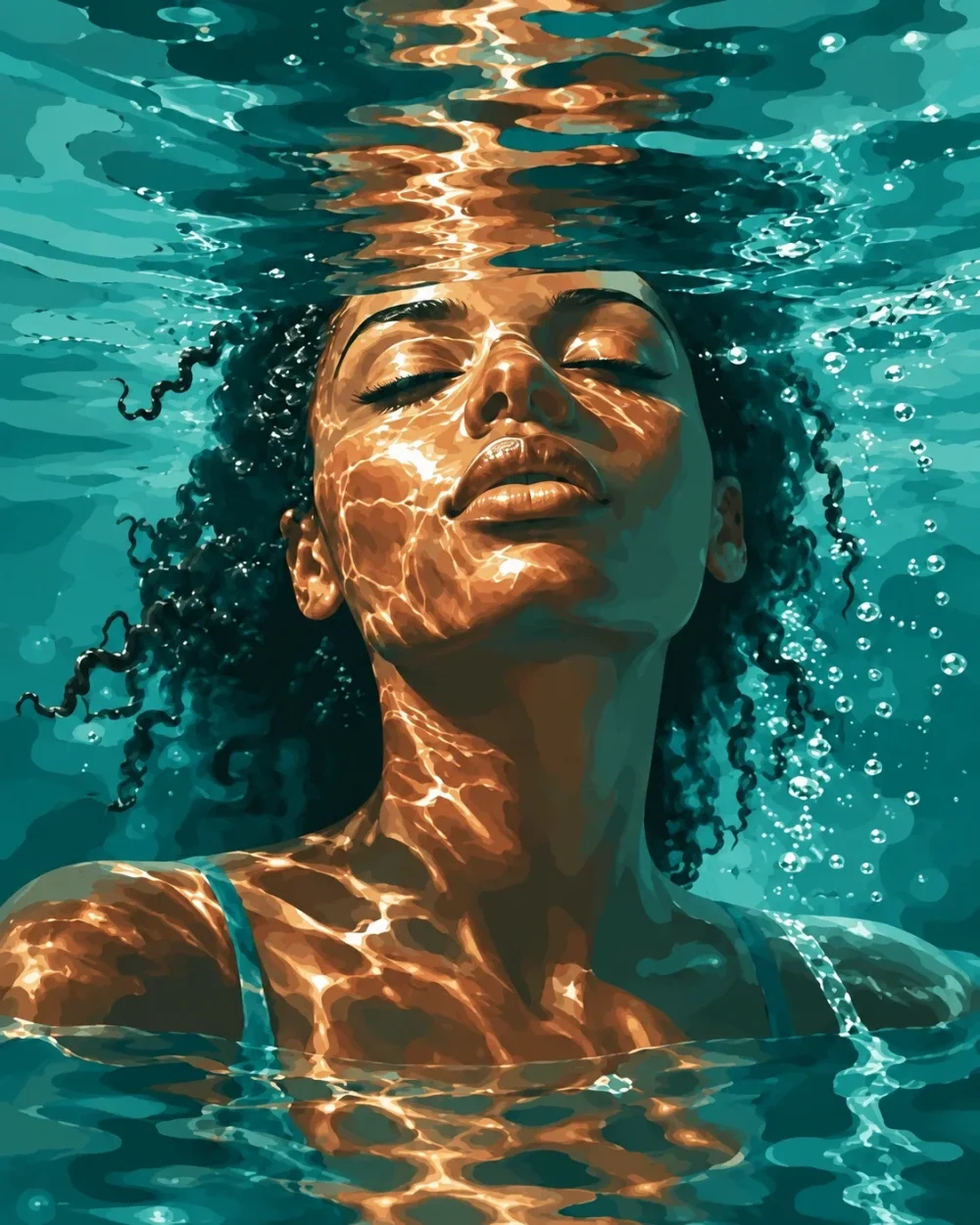 Pintar por números Silencio dorado bajo el agua – foto 2