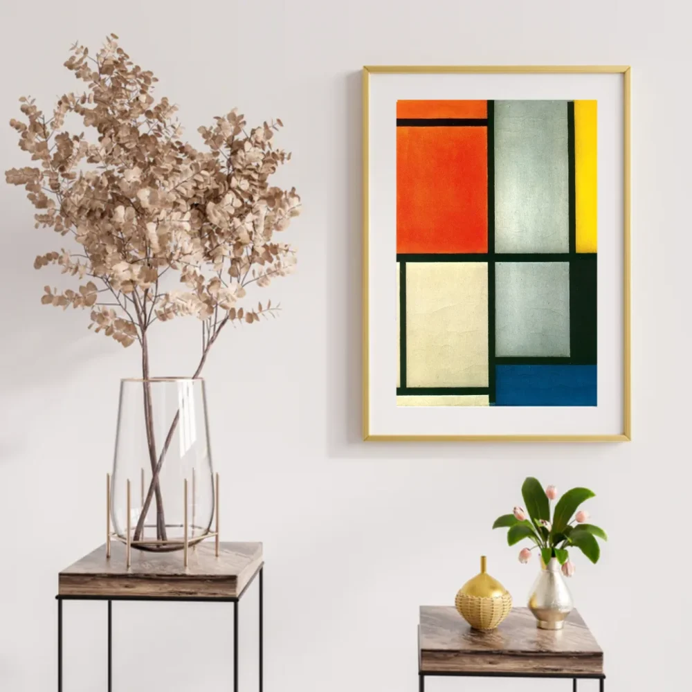 Pintar por números Tableau 3 con naranja rojizo, amarillo, negro, azul y gris – foto 2