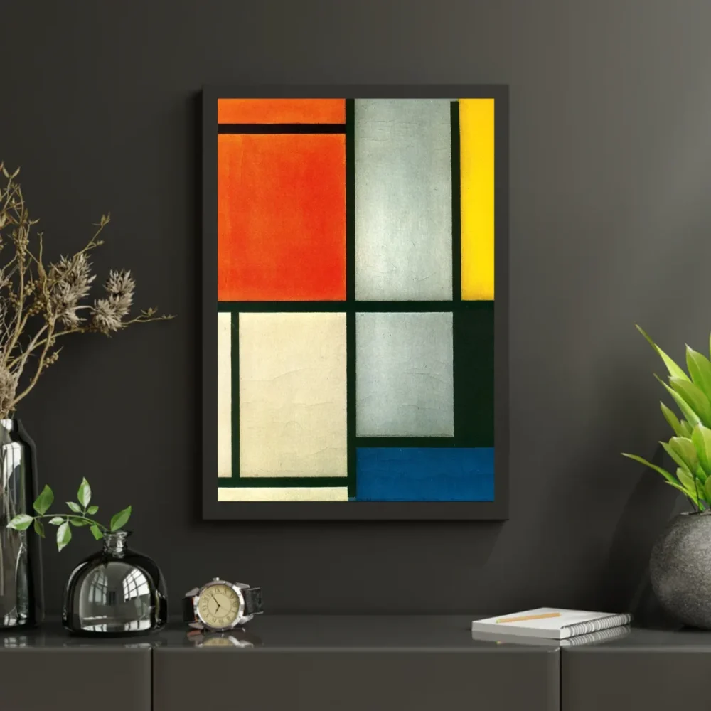 Pintar por números Tableau 3 con naranja rojizo, amarillo, negro, azul y gris – foto 3