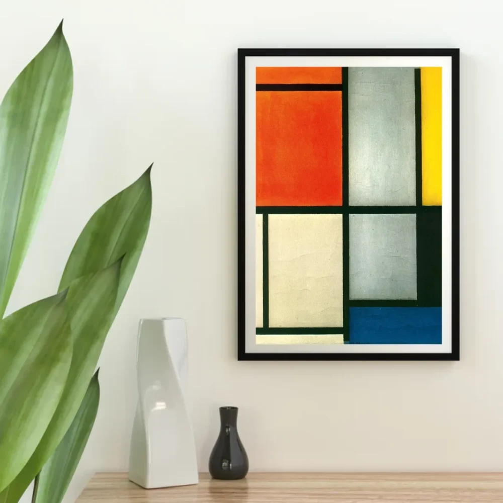 Pintar por números Tableau 3 con naranja rojizo, amarillo, negro, azul y gris – foto 4