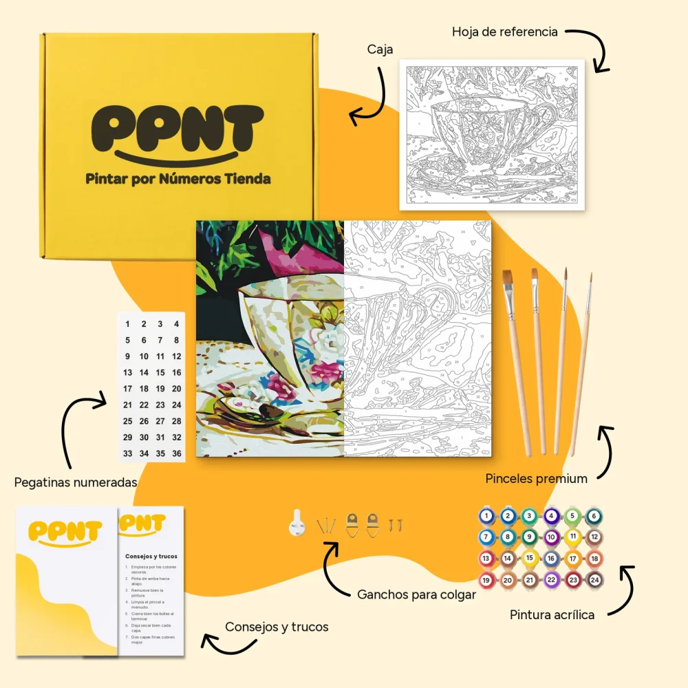 Pintar por Números - Taza de cerámica pintada