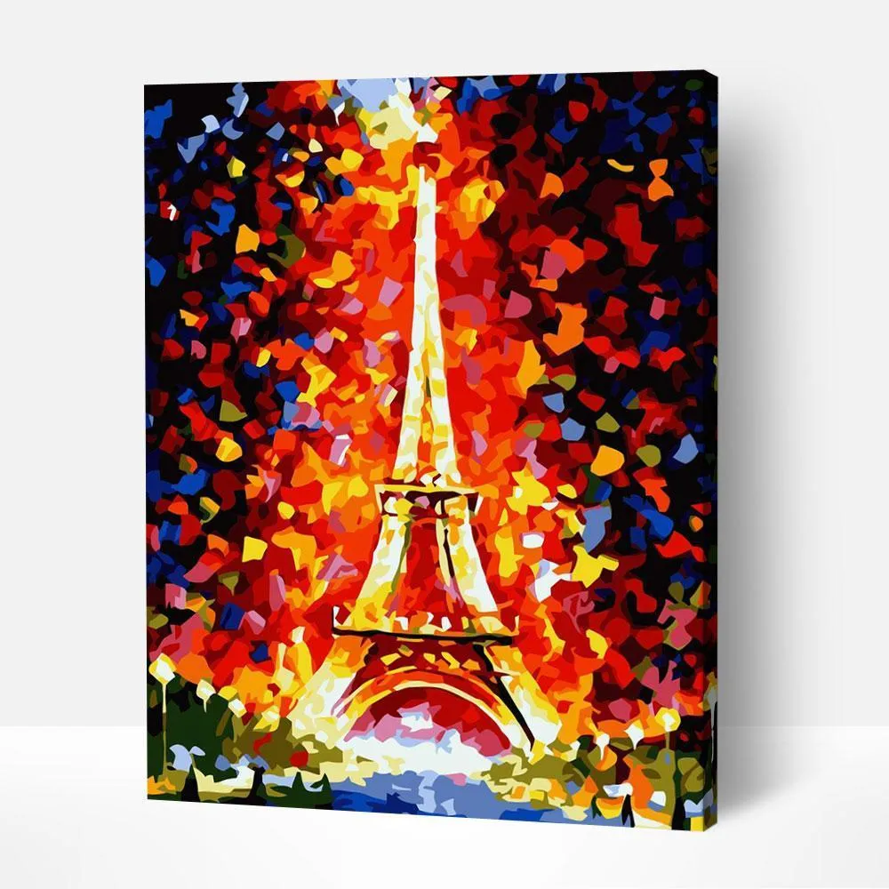 Pintar por números Torre Eiffel puntillista