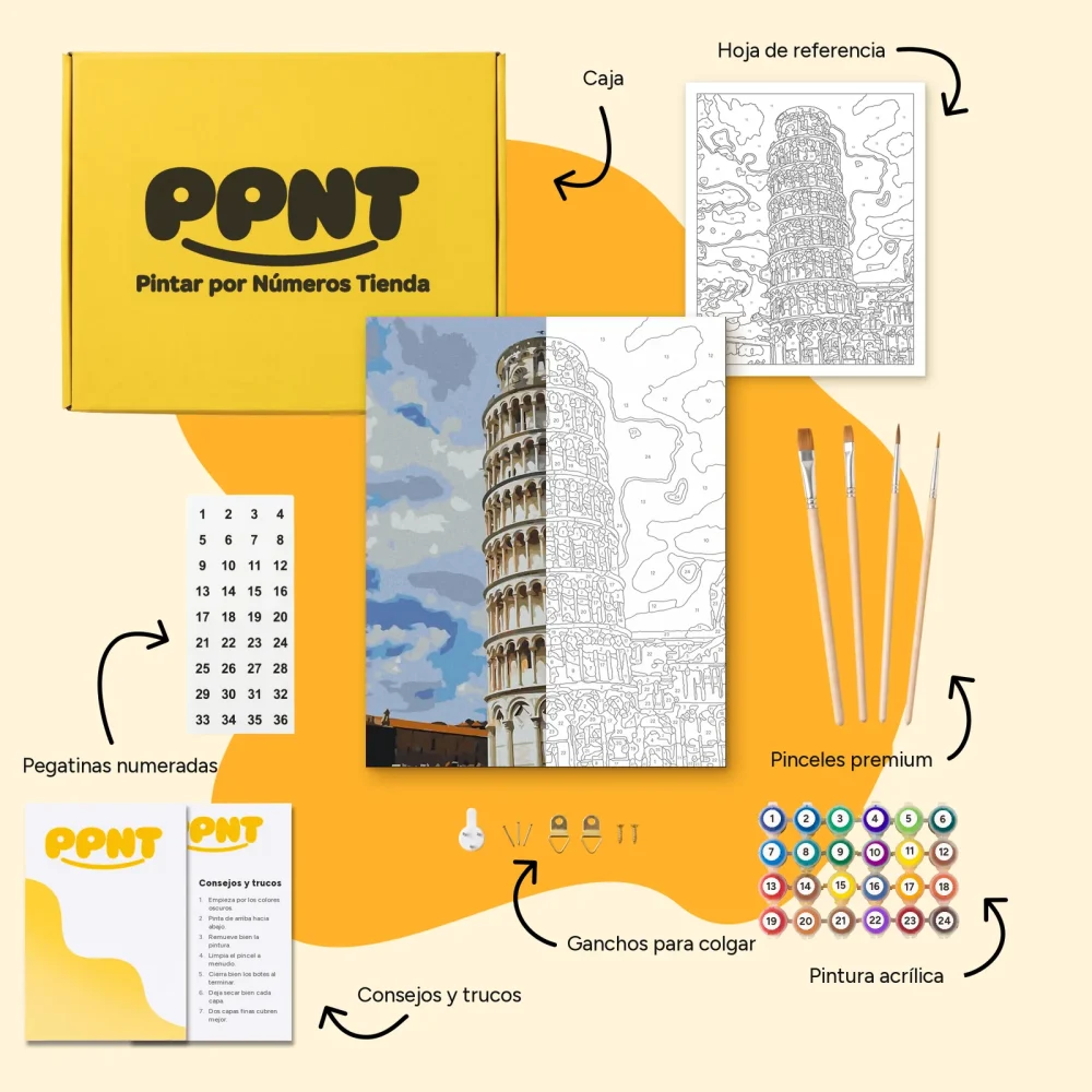 Pintar por Números - Torre inclinada de Pisa