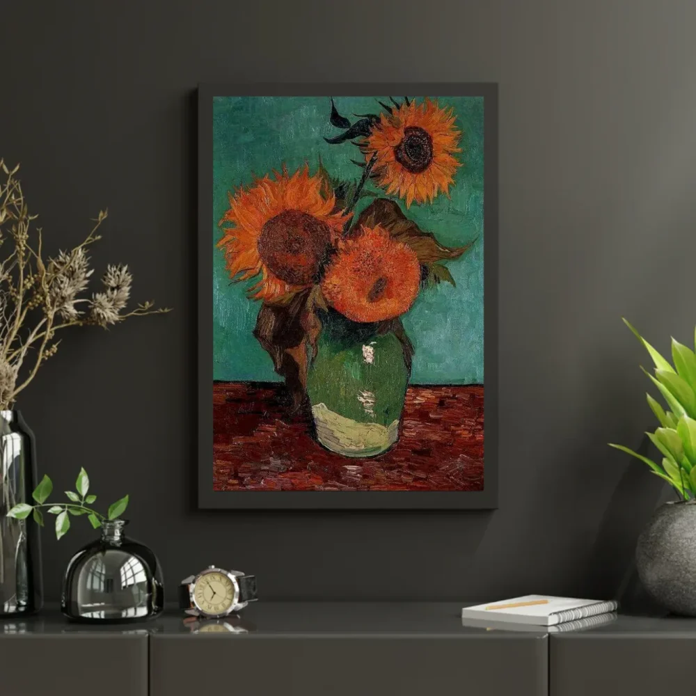 Pintar por números Tres girasoles en un jarrón – foto 3