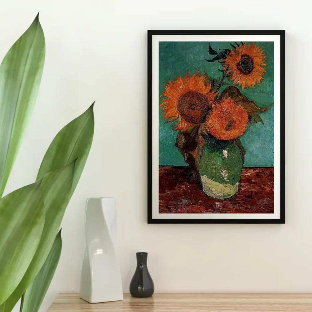 Pintar por números Tres girasoles en un jarrón – foto 4