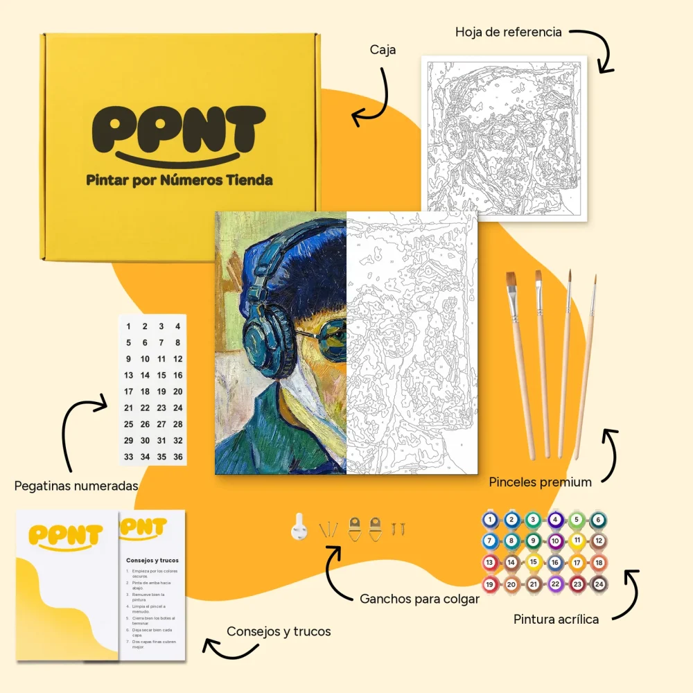 Pintar por Números - Van Gogh con auriculares Beats