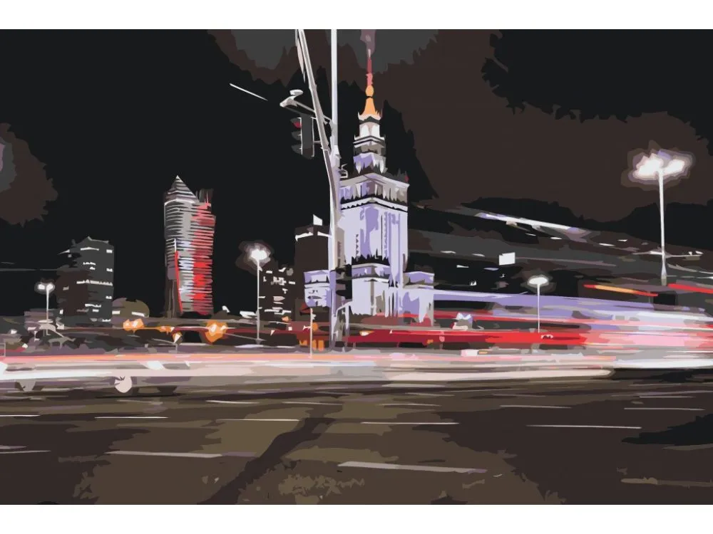 Pintar por números Varsovia de noche – foto 2