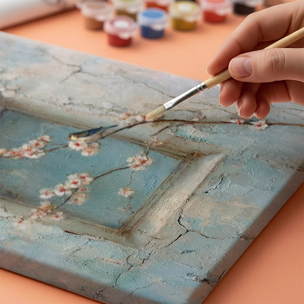 Pintar por números Ventana florida al pasado – foto 4
