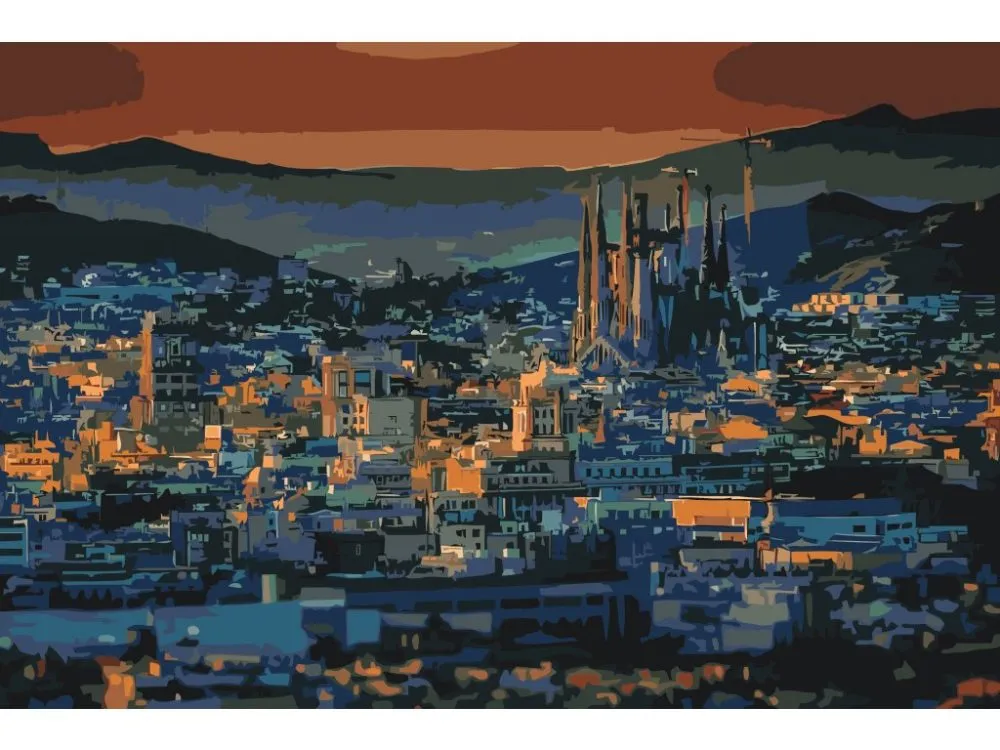 Pintar por números Vista de Barcelona – foto 2