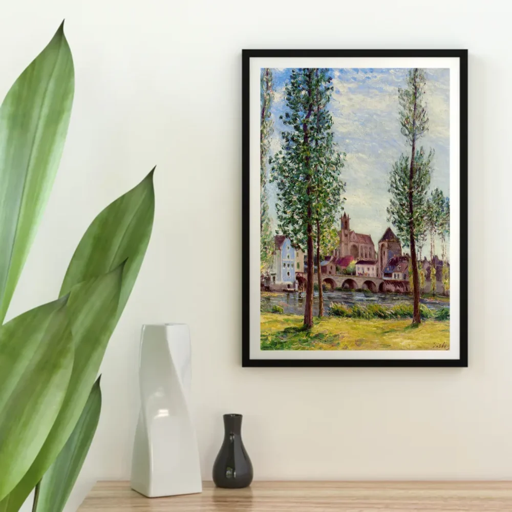 Pintar por números Vista de Moret-sur-Loing entre los árboles – foto 4
