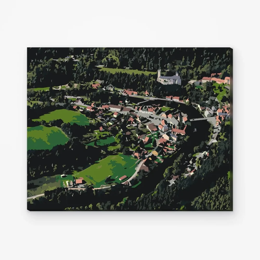 Pintar por Números - Vista del castillo de Rožmberk