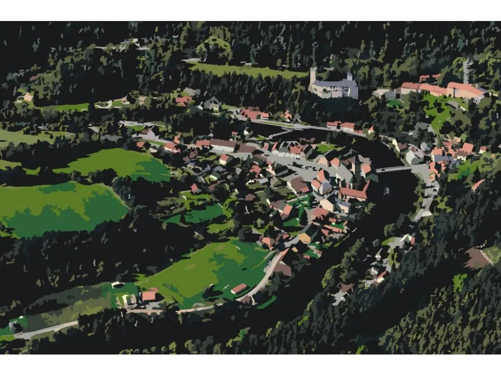 Pintar por números Vista del castillo de Rožmberk – foto 2