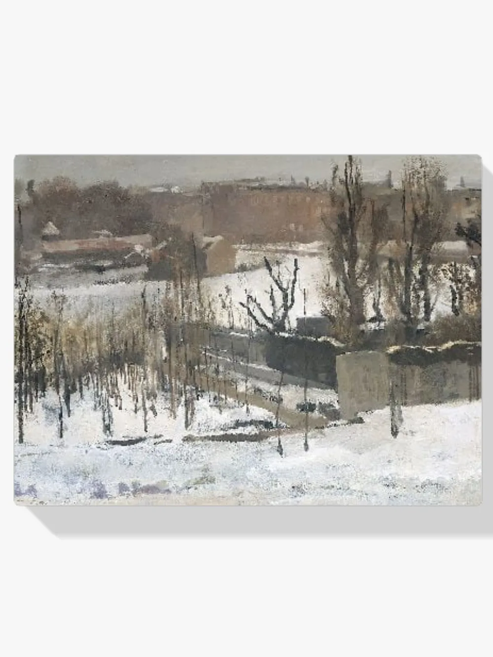 Pintar por números Vista del Oosterpark de Ámsterdam bajo la nieve