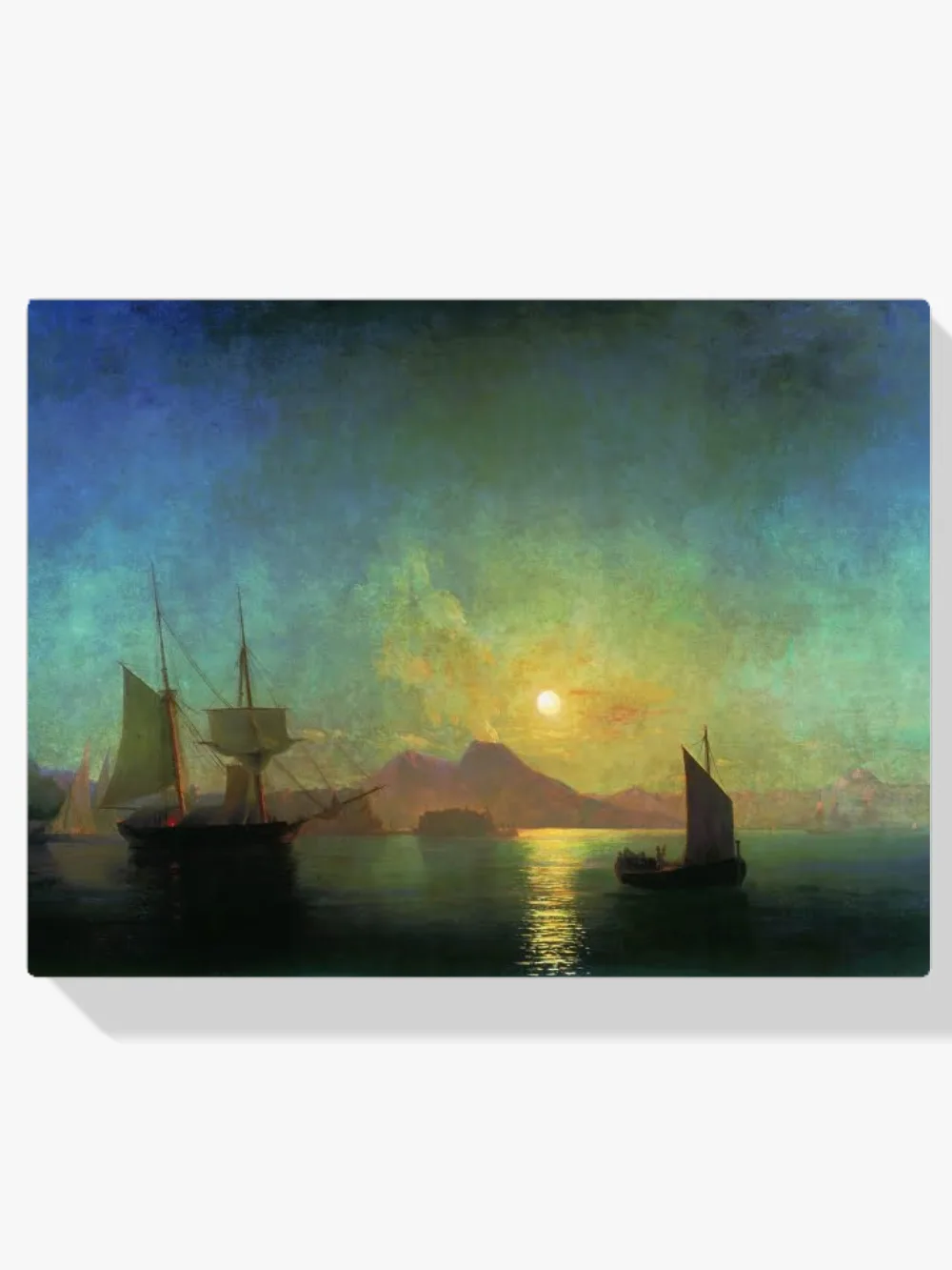 Pintar por números Vista del Vesubio a la luz de la luna