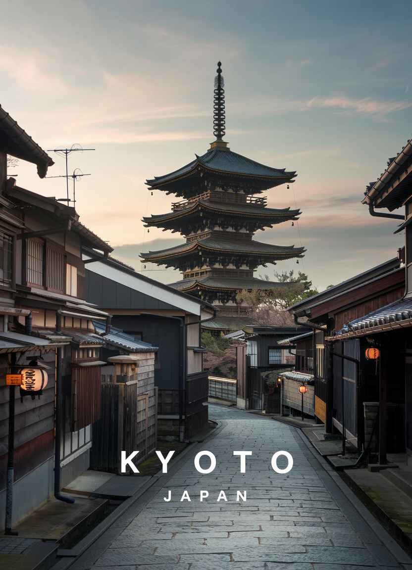 Póster de viaje de Kioto, Japón