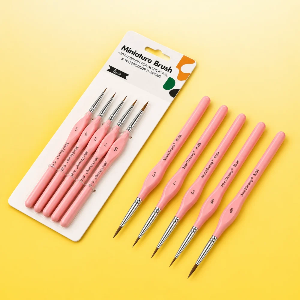 Set de pinceles de detalle rosa