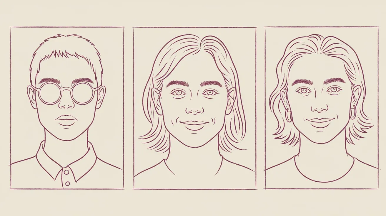 Tres bocetos de un retrato