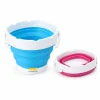 Limpiapinceles plegable de silicona en azul y rosa con logo de PPNT